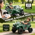 thumbnail image 6 of Xuanlur 12V Dinosaur Ride on UTV, Kids Electric Car w/Parent Control, 70W Motors, 3-Horn Dinosaur Design, Rear Light & Flag, Front Bumper, 3 Speed, LED, Bluetooth, Ride on Toys for Boys Girls, Green, 6 of 8