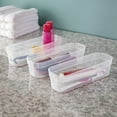 thumbnail image 6 of Sterilite Set (3) Narrow Storage Trays, Clear Plastic Open Bins, Drawer Organizers, 8 Count, 6 of 9