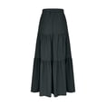 thumbnail image 6 of Arlun Women's Summer Casual Elegant Smock Layered Tiered Maxi Skirts High Waisted a Line Flowy Long Skirts Lightweight Breathable Comfy Boho Beach Long Skirt Dark Gray L, 6 of 6