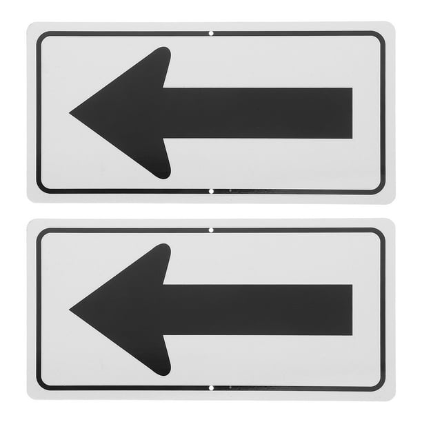 2 unidades de señales reflectantes de flecha de aluminio, resistentes a la intemperie, para seguridad vial. Fáciles de instalar en paredes, vallas, postes y puertas.
