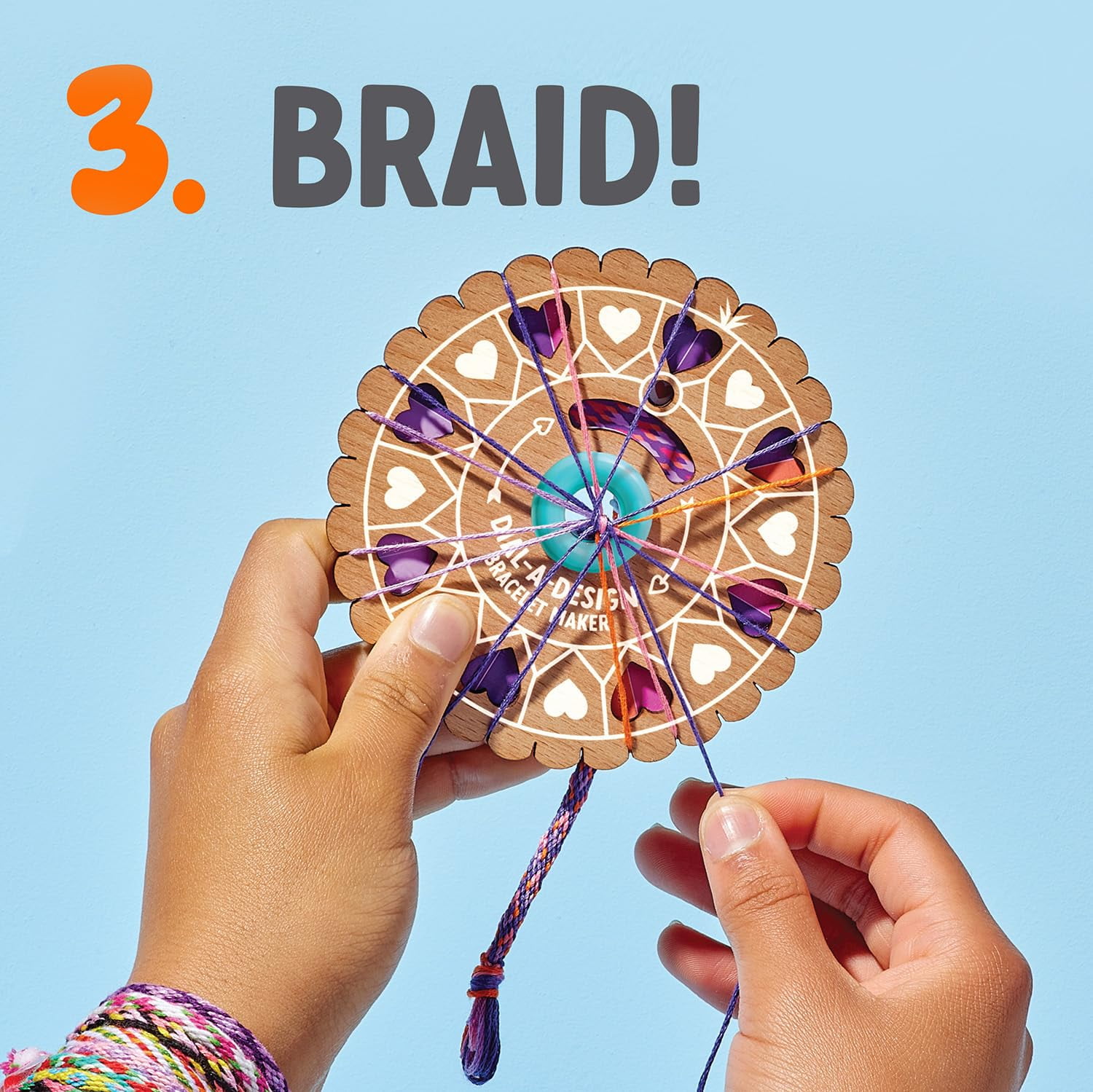 Bright Stripes Dial-A-Design Bracelet Maker DIY Jewelry Craft Kit for Kids, Multicolor