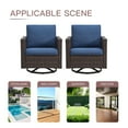 thumbnail image 2 of Gymojoy 4 Pieces Outdoor 360° Swivel Rocker Patio Chairs, Patio Swivel Rocking Glider Chairs Set of 4, PE Wicker Swivel Rocking Furniture Set, Brown Blue, 2 of 7