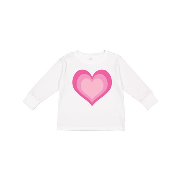 Inktastic Pink Valentine Heart Girls Long Sleeve Toddler T-Shirt