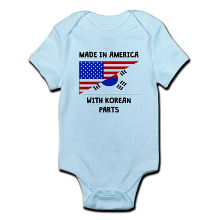 

CafePress - Made In American With Korean Parts Body Suit - Baby Light Bodysuit