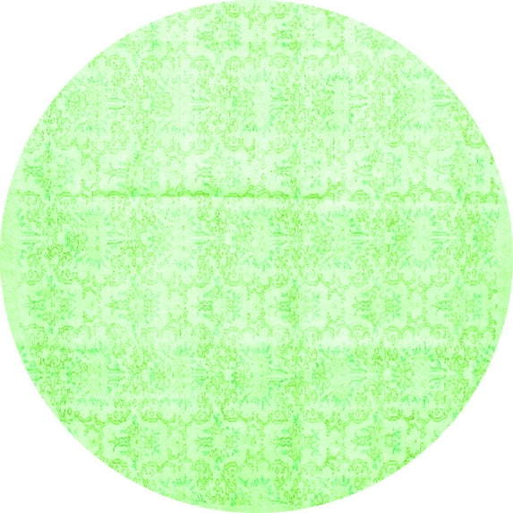 Ahgly Company Indoor Round Persian Green Traditional Area Rugs, 5' Round