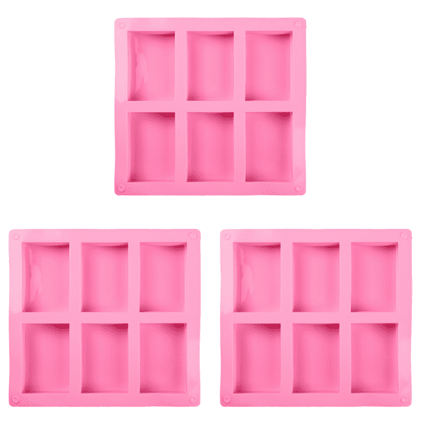Molde Jabón Hecho A Mano Silicona Largo 6 Rejillas Moldes Rectangulares para Tartas Artesanales DIY