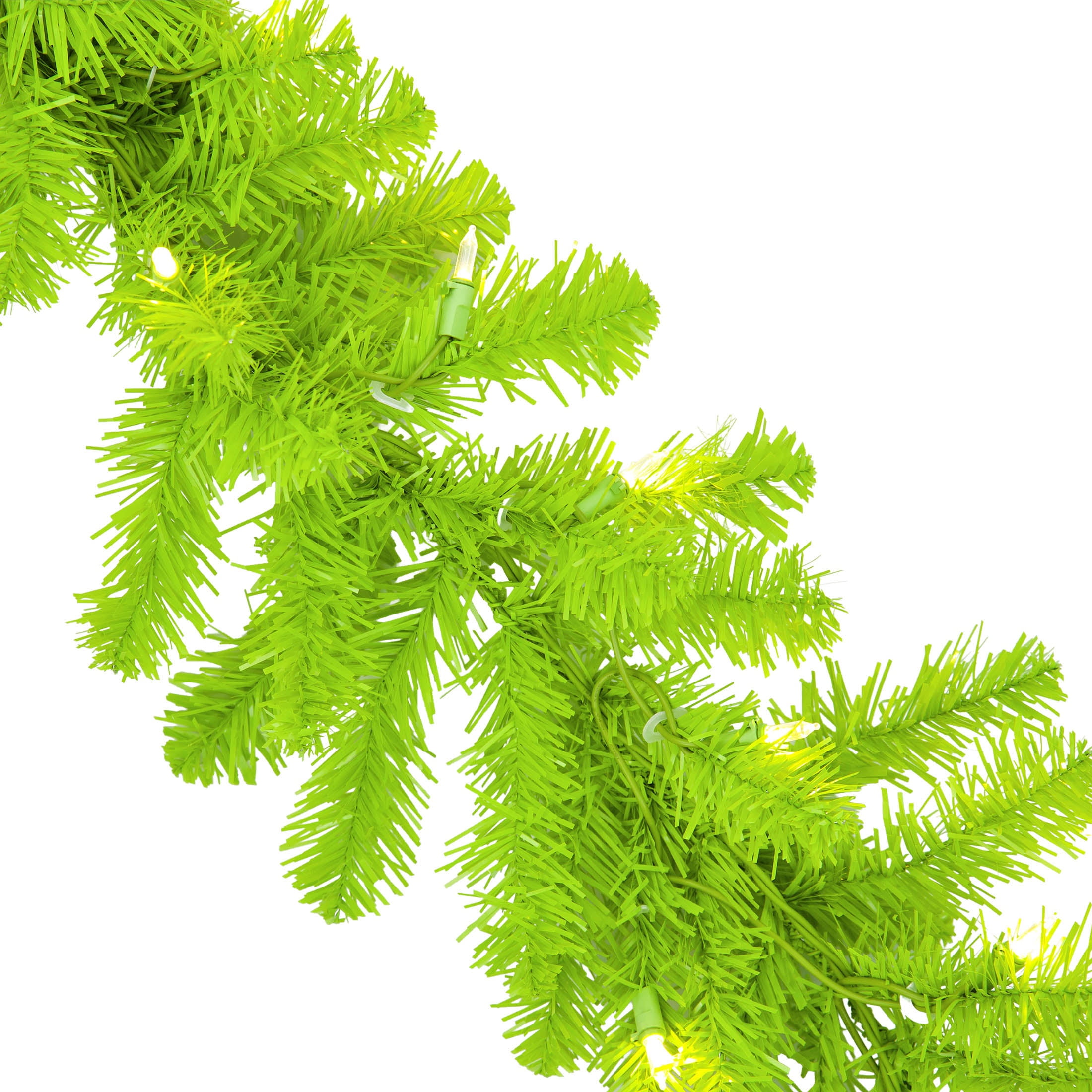 Lawndale Spruce Pre-Lit Warm White LED Artificial Christmas Garland, Green, 9', by Holiday Time