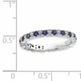 thumbnail image 6 of Created Sapphire and Diamond Sterling Silver Polished Ring, 6 of 8
