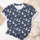 thumbnail image 2 of Camiseta de Cuello Redondo de Manga Corta de la Mujer, Top de Moda para Invierno Y Primavera Impresa de Navidad Casual 3/4, 2 of 6