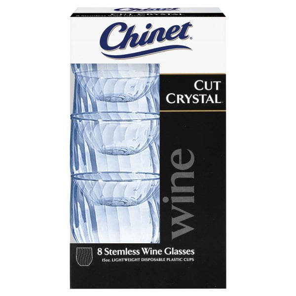 Cut Crystal Wine Glasses, Stemless, 15 Oz 8 Glasses Walmart
