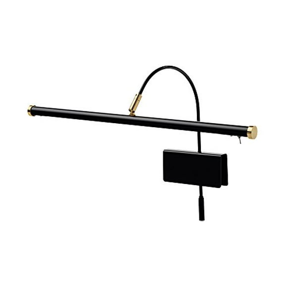 Cocoweb 19" Lampe à Piano à Queue - Réglable, Noir avec Accents en Laiton, LED Clip-on avec Variateur - GPLED19D