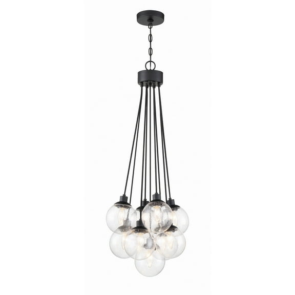 53399-FB Craftmade Lighting Que - Nine Light Pendant in Transitional Style - 16.25 inches wide by 39.75 inches high-Flat Black Finish    -Traditional