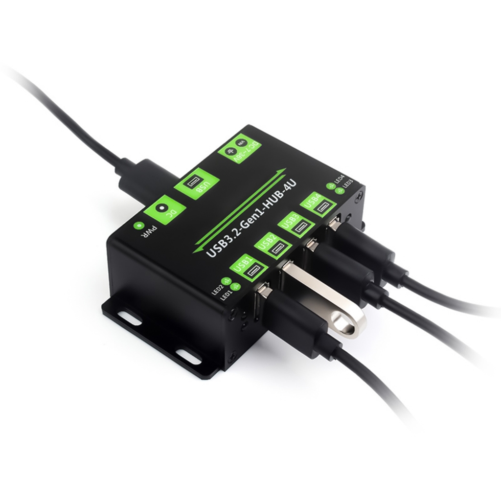 Tizuqe Advanced 4 Way USB 3.2 Hub With External Power Support And Current Protections For Various USB Devices