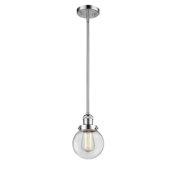 Innovations 201S-PC-G202-6-LED Beacon 1 Light Mini Pendant part of the Franklin Restoration Collection, Polished Chrome