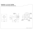 thumbnail image 2 of Kingston Brass KS4042CML Manhattan Single-Handle Six-Way Diverter Valve with Square Trim Kit, Polished Brass, 2 of 4