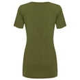thumbnail image 2 of Made by Johnny Women's Casual Shirts Twist Knot Tunics Tops S OLIVE, 2 of 6