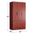 thumbnail image 2 of Better Home Products Symphony Wardrobe Armoire Closet with Two Drawers Mahogany, 2 of 7