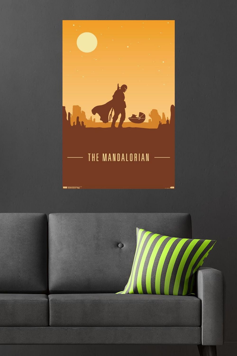 Star Wars: The Mandalorian - Mando and The Child at Dusk Wall Poster, 22.375" x 34"