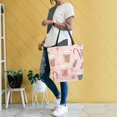 thumbnail image 4 of FORMRS Womens Canvas Tote Bag with Zipper Inner Pocket Shoulder Handbag, Hand Drawn Cups, 4 of 7