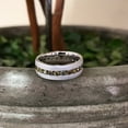 thumbnail image 3 of Pompeii 1 1/4ct Raw Rough Diamond Eternity Ring Mens Satin Wedding Band 14k White Gold, 3 of 3
