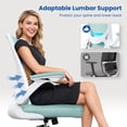 thumbnail image 4 of COOLHUT Office Chair, Ergonomic Office Chair, Comfort Home Office Task Chair, Lumbar Support Computer Chair with Flip-up Arms and Adjustable Height, 350LBS, Light Blue, 4 of 10