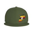 thumbnail image 3 of DouZhe Flat Brim Cap Snapback Hat, Uganda Geography Map Flag Prints Adjustable Green Adult Baseball Cap, 3 of 6