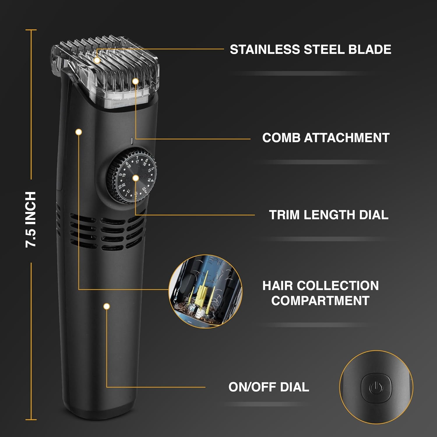 Vacutrim Vacuum Hair Trimmer Rechargeable Shave Cordless Hair Clipper as Seen on TV