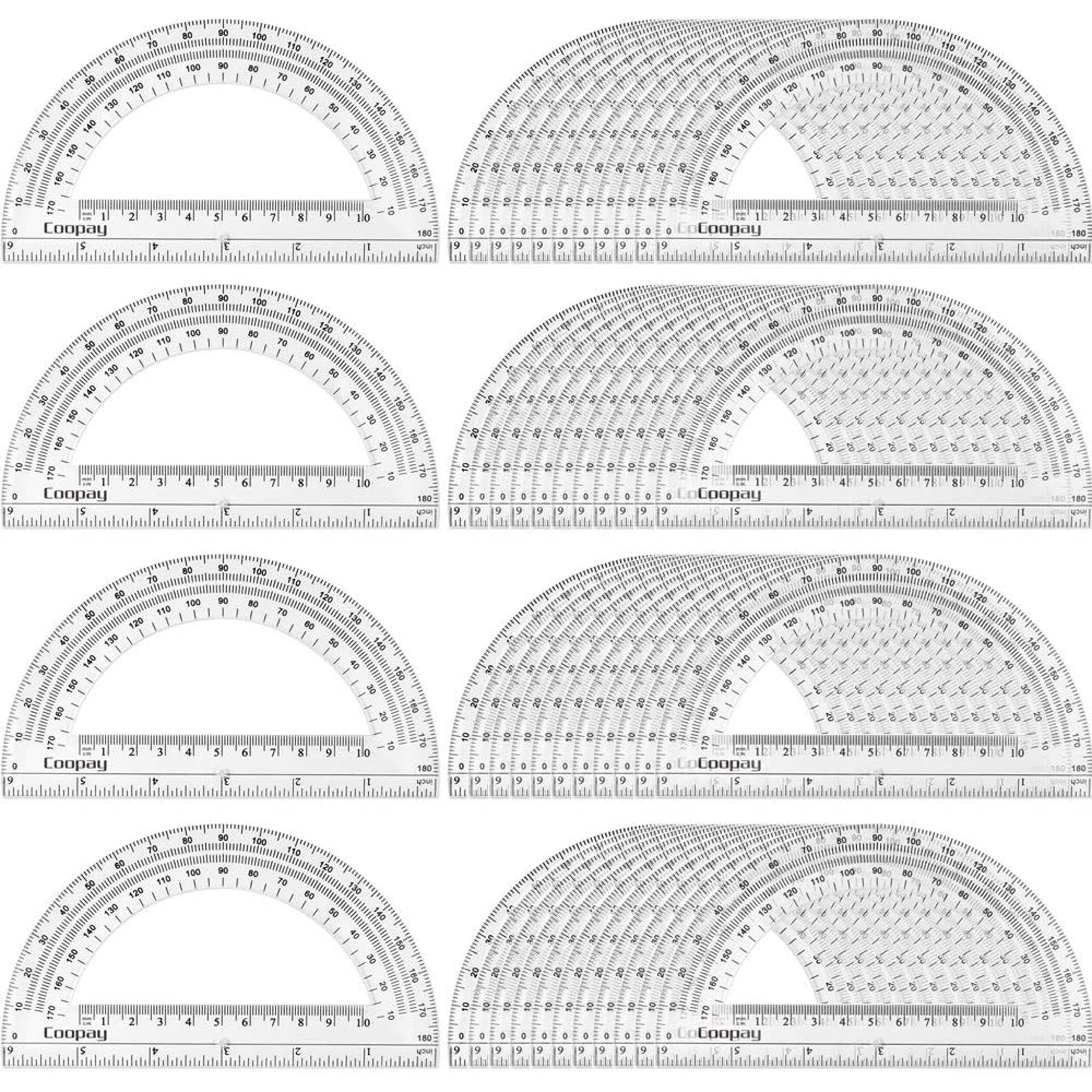 coopay 48 pack plastic protractors clear protractor student math protractor set 180 degrees for angle measurement 6 walmart canada