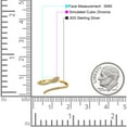 thumbnail image 4 of Yellow Tone, Simulated Cubic Zirconia Size-8 Petite Dainty Snake Ring Band 925 Sterling Silver, 4 of 7