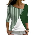 thumbnail image 1 of MAWCLOS T-shirt à Manches Courtes pour Femmes Loungewear V Pull Col Vert S, 1 of 2