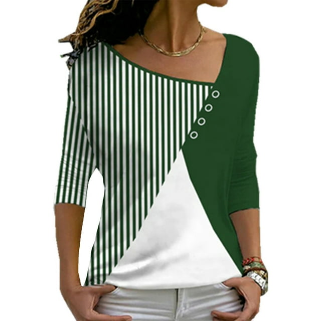 MAWCLOS T-shirt à Manches Courtes pour Femmes Loungewear V Pull Col Vert S