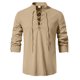 thumbnail image 1 of Mens Slim Fit Camisas de Manga Larga Cuello de Pie Suéter Blusa para Hombres, Camisas de Manga Larga Casual Elegante Color Sólido Superior, Suave Ligero de la Moda de Verano Tee, 1 of 9