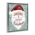 thumbnail image 3 of Stupell Industries Jolly Santa & Candy Canes People Painting Gray Floater Framed Canvas Art Print Wall Art, 17 x 21, 3 of 9