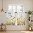 thumbnail image 2 of Spring Yellow Floral Kitchen Curtain for Berdoom Living Room Cafe 45 Inch Length, Farmhouse Country Flower Butterflies Tiers Curtains Light Filtering Drapes Window Treatment 2 Panels 52"Wx45"L, 2 of 8