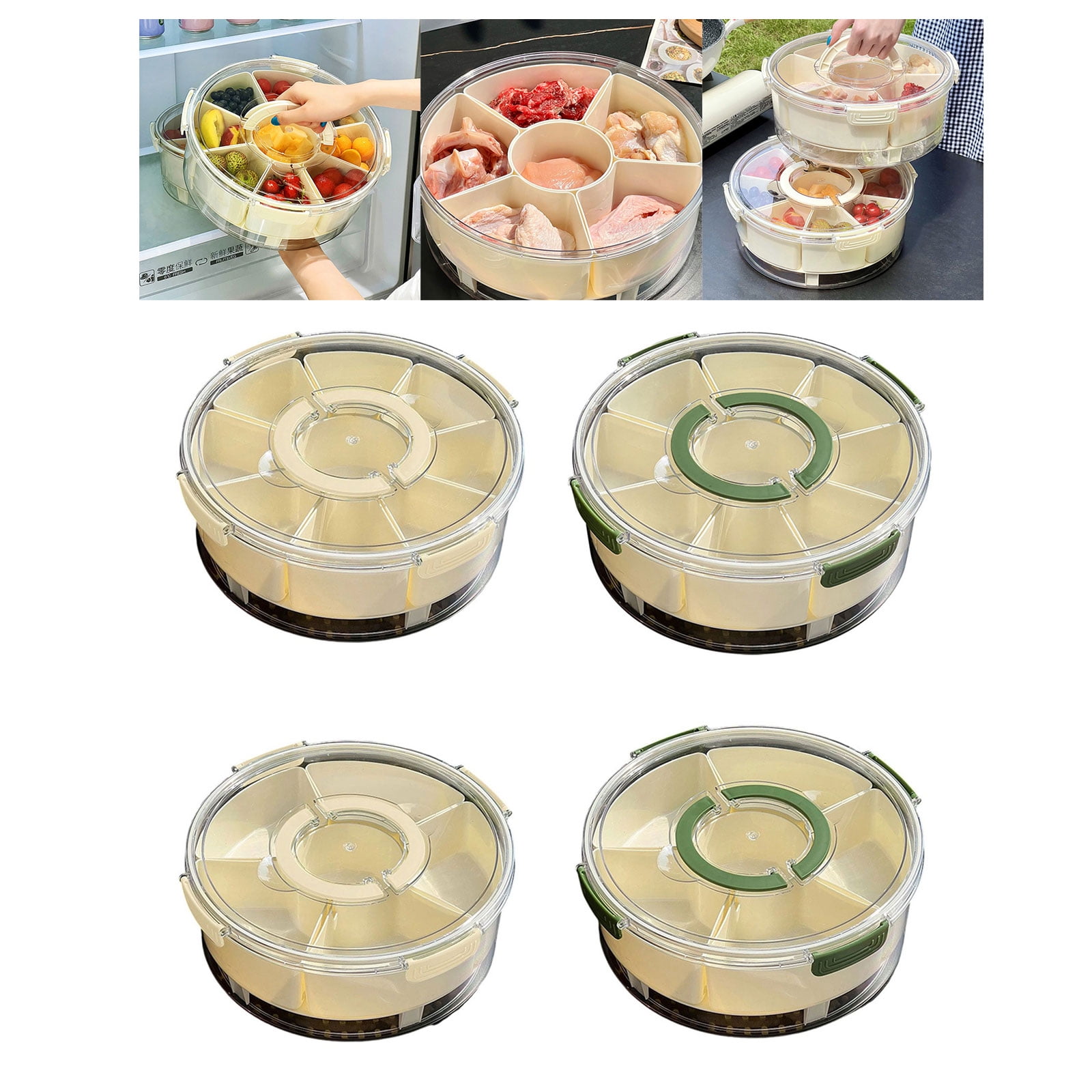 Stackable Multi-Compartment Cooler Box with Ice Retention Layer for Hiking, Travel Snacks, Camping Essentials