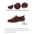 thumbnail image 5 of Oxford Shoes for Women Vintage Pattern Leather Lace up Business Work Dress Shoes Trendy Solid Color Flat Shoes Red Size 9, 5 of 7