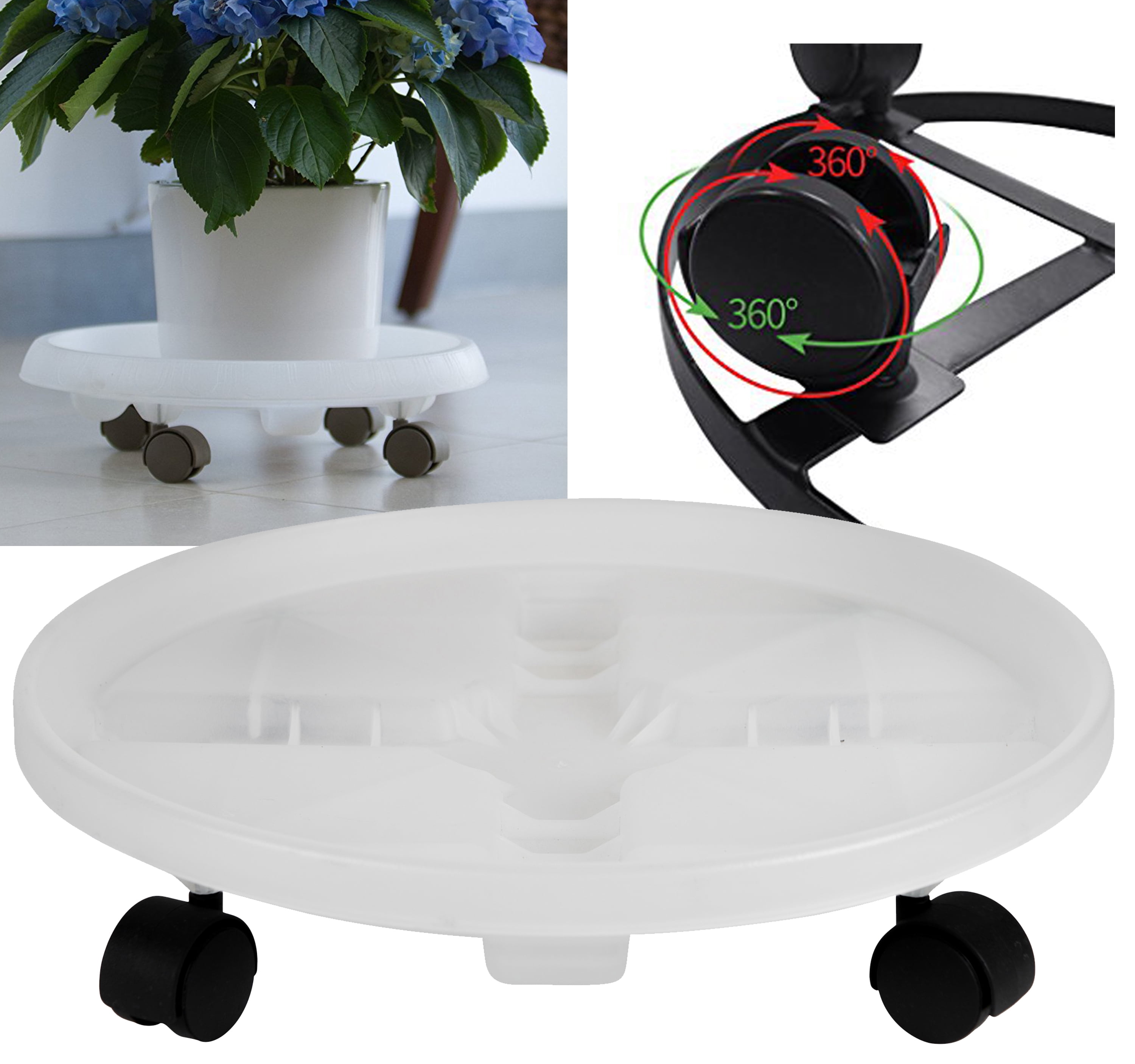 Bloem Rolling Plant Stand Caddie Saucer 16" Clear by Bloem
