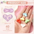 thumbnail image 2 of Uxcell 40 Pcs Focal Beads Acrylic Heart Beads Jewelry Making Charm Light Purple, 2 of 7