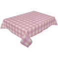 thumbnail image 2 of Pink Tablecloth Rectangle Table Cloth 52x70 , Waterproof Tablecloth Outdoor Table Cloth, Grid Checkered Plaid Gingham Lattice Trellis Washable Table Cover for Kitchen Dining Party, 2 of 8
