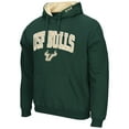 thumbnail image 2 of Men's Colosseum Green South Florida Bulls Arch and Logo Pullover Hoodie, 2 of 3
