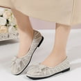 thumbnail image 4 of Hoshose Women Comfortable Flat Shoes Slip-On Round Toe Ballet Flats Pearl Knotbow Casual Walking Shoes for Women Non-slip, 4 of 6