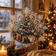 thumbnail image 3 of 12" Christmas Pearl Diamond Painting Suncatcher Kit, DIY Craft Acrylic Snowflake Shape Board with Lace Edge, 3D Mixed-Size Pearl Beads Craft, 3 of 7