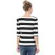 thumbnail image 5 of Dde San Patricio Camisecon mangas de codo pamujer Camisebásiinformal con cuello de barco y corte ajustado Blanco negro S, 5 of 6