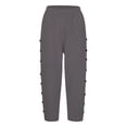 thumbnail image 5 of JJHGVB Cotton Linen Capris for Women Womens Long Shorts Cotton Linen Pants Baggy Shorts Women Below the Knee Pedal Pushers for Women Wide Leg Capri Resort Wear for Women Wide Leg Elastic Waist Gray S, 5 of 9