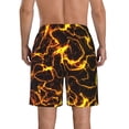 thumbnail image 3 of KLL Orange Lightning Men's Casual Summer Beach Shorts Hawaiian Shorts with Pockets-Small, 3 of 5