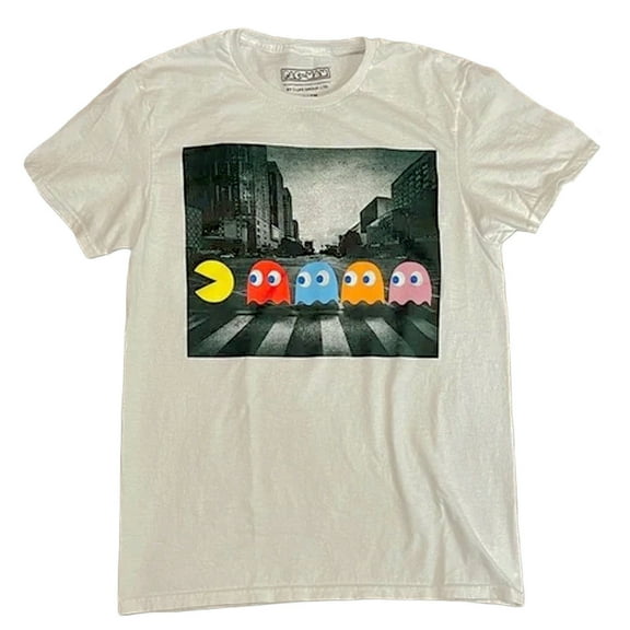 Pac-Man Abbey Road Men's White T-Shirt (XL)