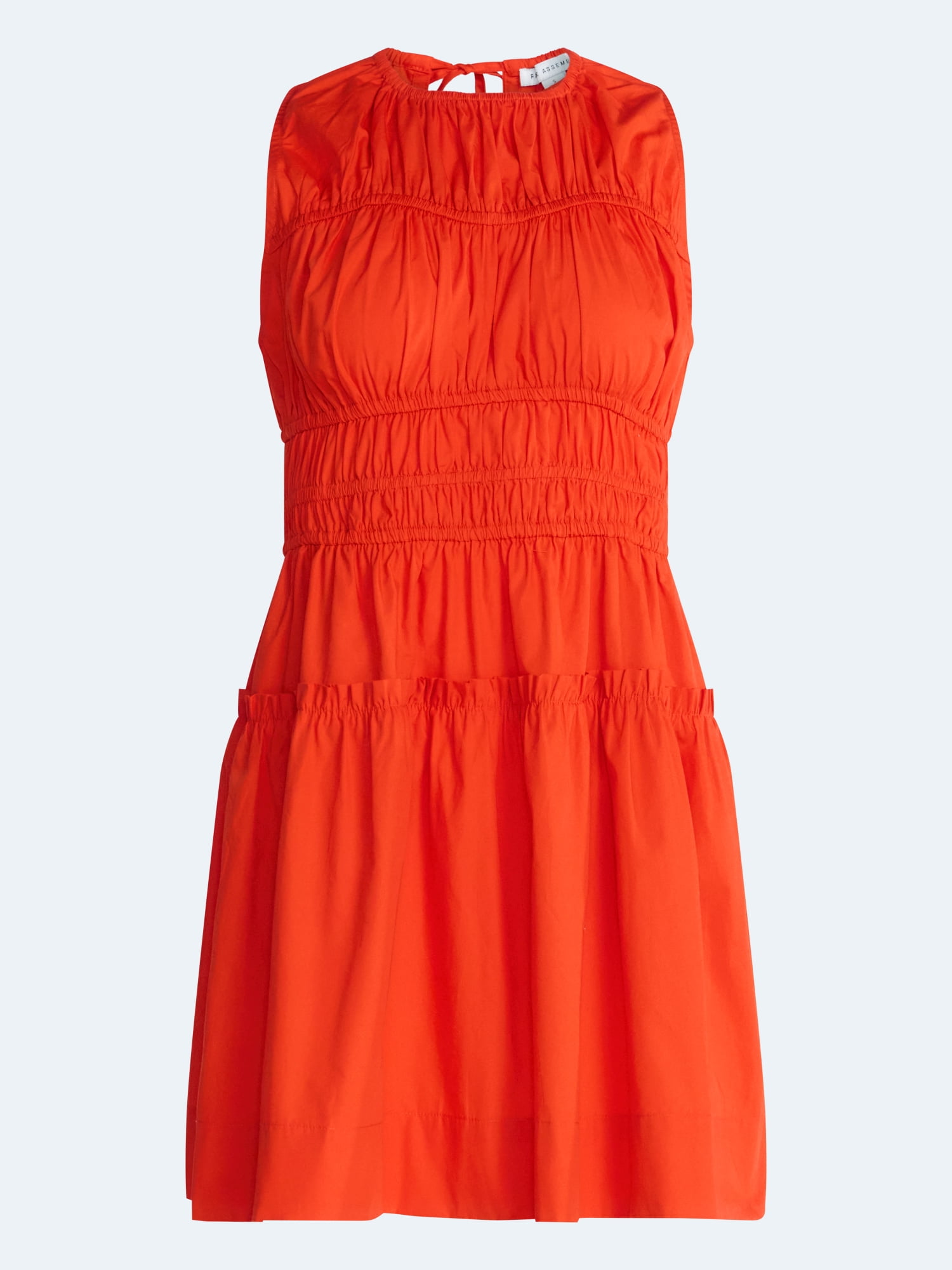 Free Assembly Women's Smocked Sleeveless Cotton Mini Dress, Sizes XS-XXL