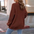 thumbnail image 4 of Women's Collarless Knit Cardigan Open Front Long Sleeve Lightweight Casual Plus Size Top, 4 of 5