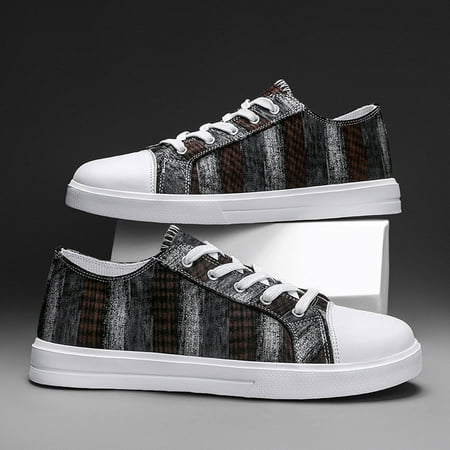 

Men‘s Canvas Shoes Fashion Lightweight Skate Shoes Casual Lace Up Sneakers