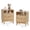 Natural, variant on Night Stand with Charging Station, Fluted Bedside Table Furniture,19.7'' W X 15'' D